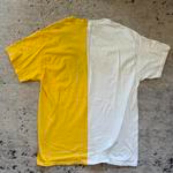 boohooMAN Yellow & White Split Graphic T‑Shirt – Men’s Size S - Picture 3 of 3